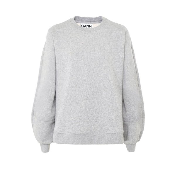 Ganni Software Isoli Sweatshirt / Size XS / Paloma Melange Grey Oversized - Picture 4 of 11